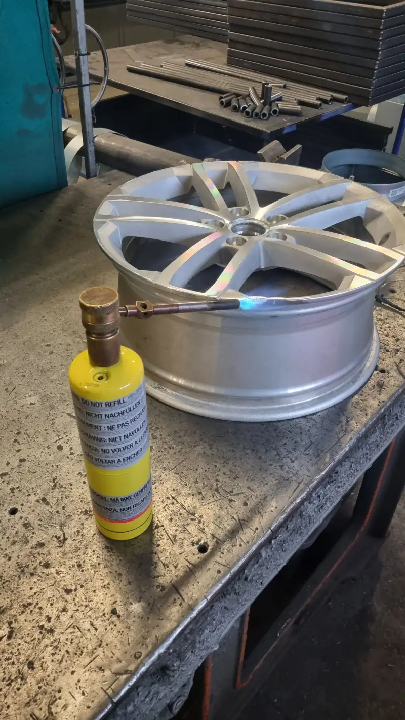Heating Alloy Wheels to Allow Repair: Swipe To View More Images