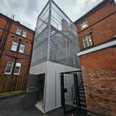 Click Here To Enlarge This Photo Of School Emergency Fire Escape Installation