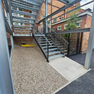 Click Here To Enlarge This Photo Of School Emergency Fire Escape Installation