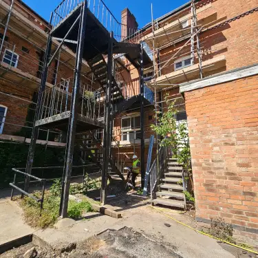 Click Here To Enlarge This Photo Of School Emergency Fire Escape Installation