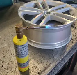 Heating Alloy Wheels to Allow Repair: Click Here To View Larger Image
